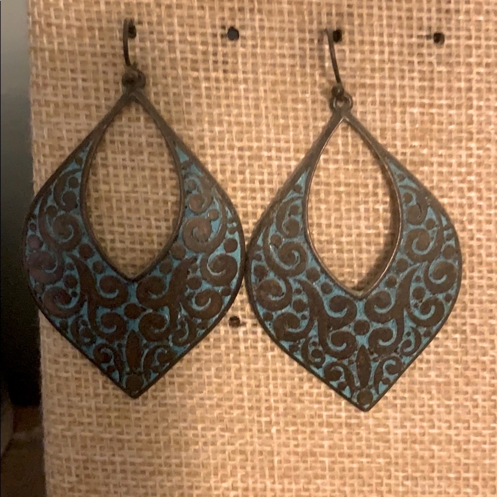 Turquoise earrings.